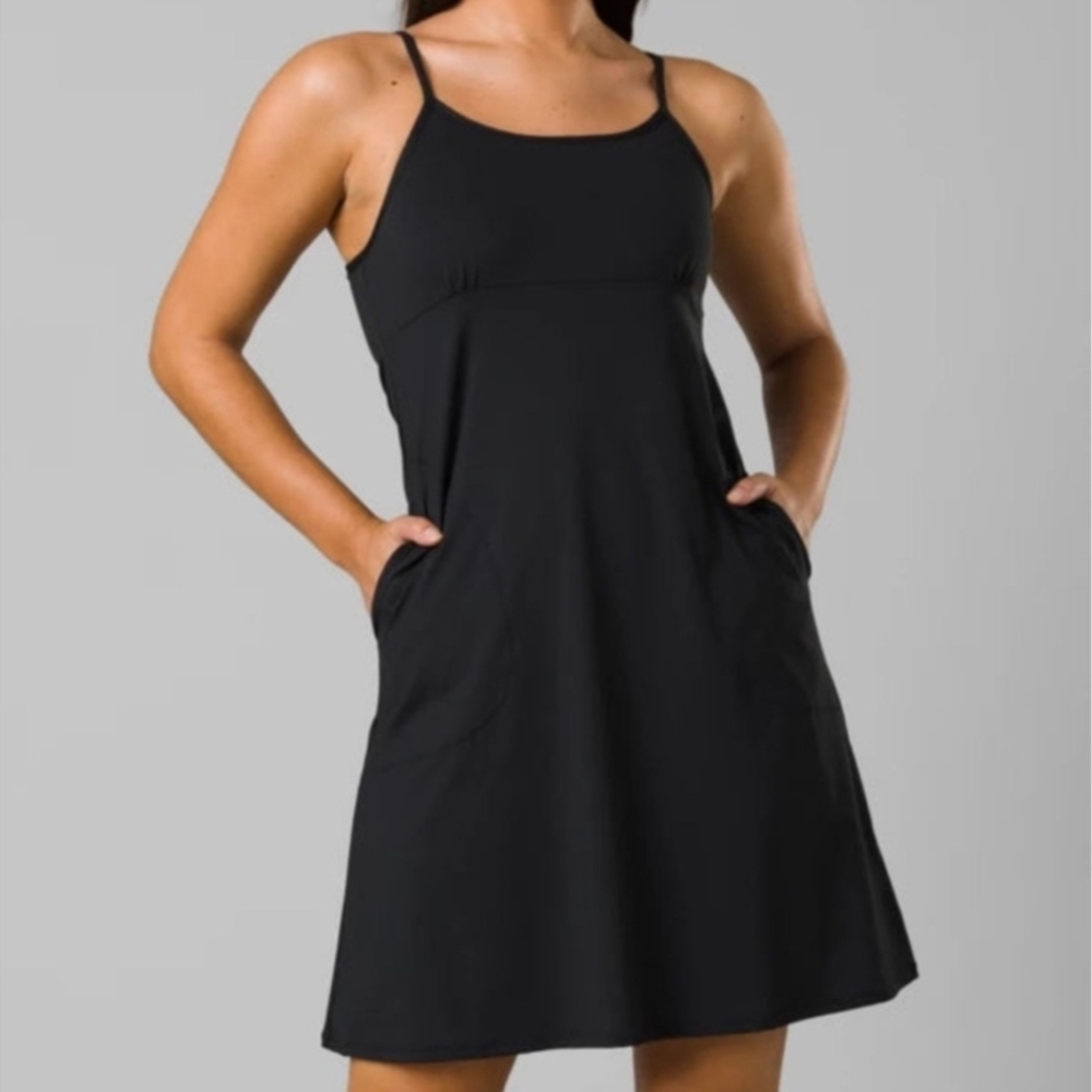 Prana Black Sleeveless Dress with Pockets